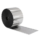 Outsunny Metal Garden Edging Border, 8 in x 21.3 ft Corrugated Heavy Duty Galvanised Steel Lawn Edging, Silver Tone - Dandys Landscape Supplies