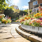 Outsunny Metal Garden Edging Border, 8 in x 21.3 ft Corrugated Heavy Duty Galvanised Steel Lawn Edging, Silver Tone - Dandys Landscape Supplies
