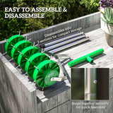 Outsunny Rolling Lawn Aerator, Manual Grass Spike Roller, Heavy Duty Garden Aerator with 3 Piece Detachable Handle and T-bar Grip, Outdoor Garden Lawn Tool, Dark Green - Dandys Landscape Supplies