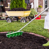 Outsunny Rolling Lawn Aerator, Manual Grass Spike Roller, Heavy Duty Garden Aerator with 3 Piece Detachable Handle and T-bar Grip, Outdoor Garden Lawn Tool, Dark Green - Dandys Landscape Supplies