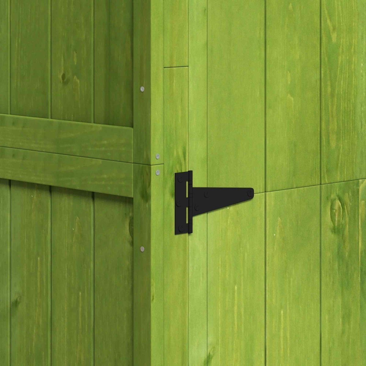 Outsunny Wooden Garden Shed, Utility Outdoor Small Shed with Lockable Double Doors, Shelves and Roof Hatch, Dark Green - Dandys Landscape Supplies