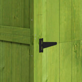 Outsunny Wooden Garden Shed, Utility Outdoor Small Shed with Lockable Double Doors, Shelves and Roof Hatch, Dark Green - Dandys Landscape Supplies