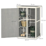 Outsunny Wooden Small Shed, Garden Storage Shed with Shelves and Bolt Latch, 75L x 56W x115H cm, Grey - Dandys Landscape Supplies