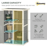 Outsunny Wooden Small Shed, Garden Storage Shed with Shelves and Bolt Latch, 75L x 56W x115H cm, Grey - Dandys Landscape Supplies