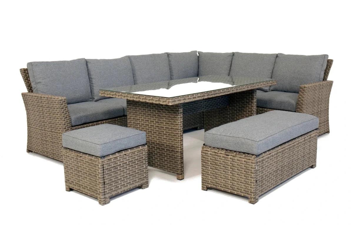 Palma Grey Rattan Garden Lounge Set and Cover Bundle - Dandys Landscape Supplies