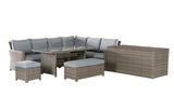 Palma Grey Rattan Garden Lounge Set, Cover and Cushion Box Bundle - Dandys Landscape Supplies