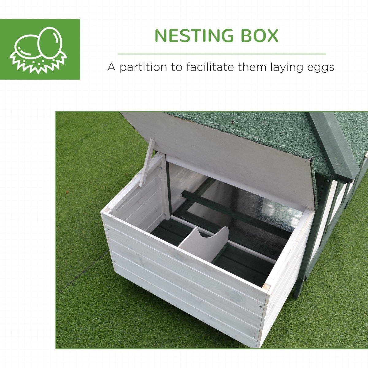 PawHut Chicken Coop Hen Poultry House w/ Nesting Box Outdoor Run Patio Wooden - Dandys Landscape Supplies