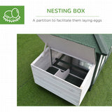 PawHut Chicken Coop Hen Poultry House w/ Nesting Box Outdoor Run Patio Wooden - Dandys Landscape Supplies