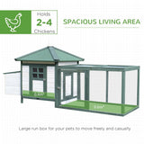 PawHut Chicken Coop Hen Poultry House w/ Nesting Box Outdoor Run Patio Wooden - Dandys Landscape Supplies