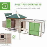 PawHut Chicken Coop Hen Poultry House with Nesting Box Outdoor Run Patio Wooden - Dandys Landscape Supplies