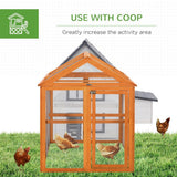 PawHut Chicken Run, Wooden Chicken Coop w/ Combinable Design - Orange - Dandys Landscape Supplies