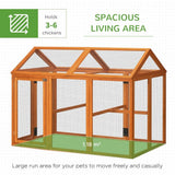 PawHut Chicken Run, Wooden Chicken Coop w/ Combinable Design - Orange - Dandys Landscape Supplies