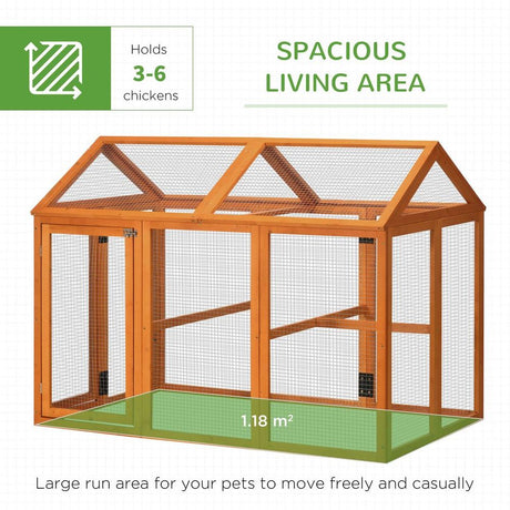 PawHut Chicken Run, Wooden Chicken Coop w/ Combinable Design - Orange - Dandys Landscape Supplies