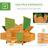 PawHut Wooden Chicken Coop, Poultry Cage with Nesting Boxes and Tray, Yellow - Dandys Landscape Supplies