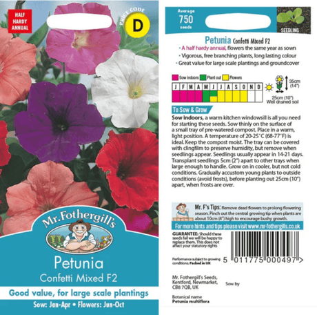 Petunia - Confetti Mixed Flower Seeds - Dandys Landscape Supplies