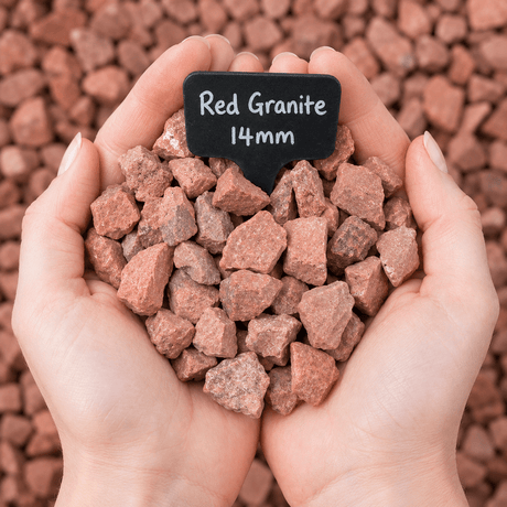 Red Granite Chippings - Dandy's Topsoil & Landscape Supplies