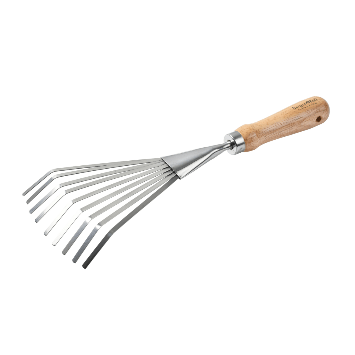RHS Endorsed Stainless Steel Shrub Rake by Burgon & Ball - Dandys Landscape Supplies