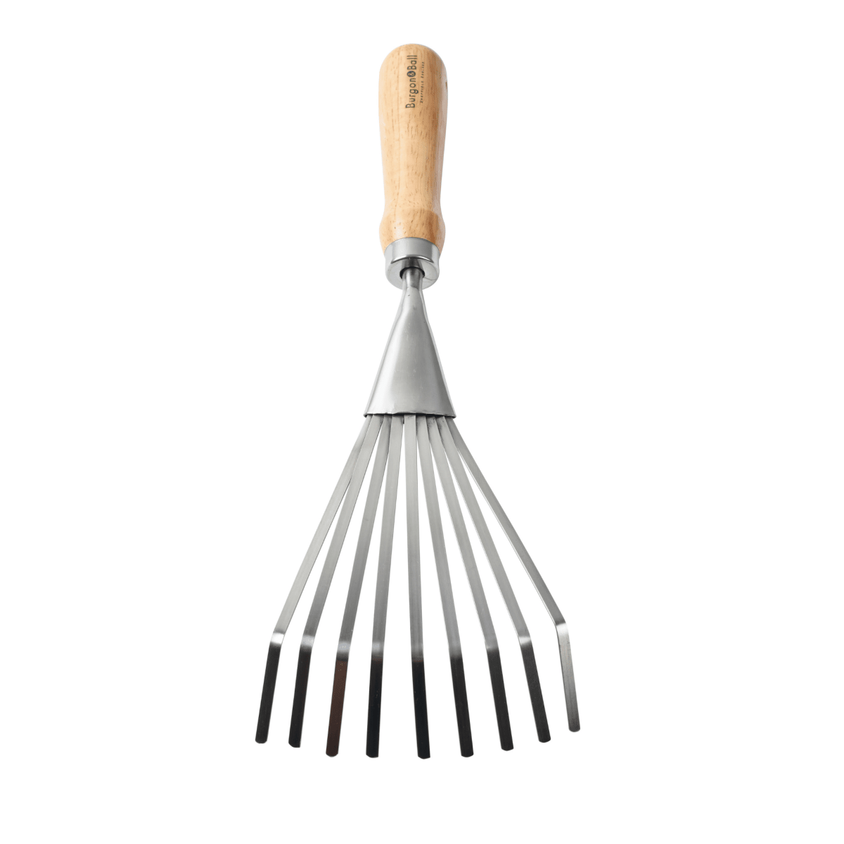 RHS Endorsed Stainless Steel Shrub Rake by Burgon & Ball - Dandys Landscape Supplies