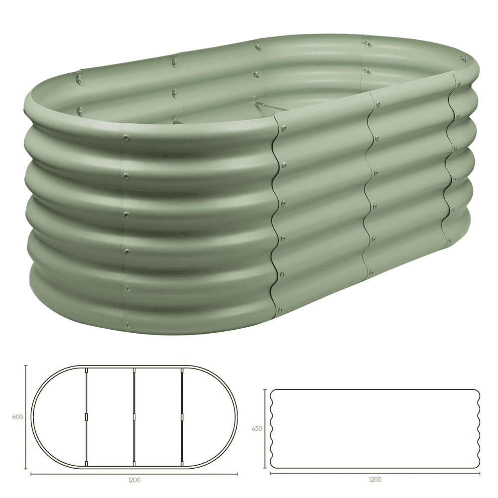Rounded Galvanised Steel Raised Garden Bed - Dandys Landscape Supplies
