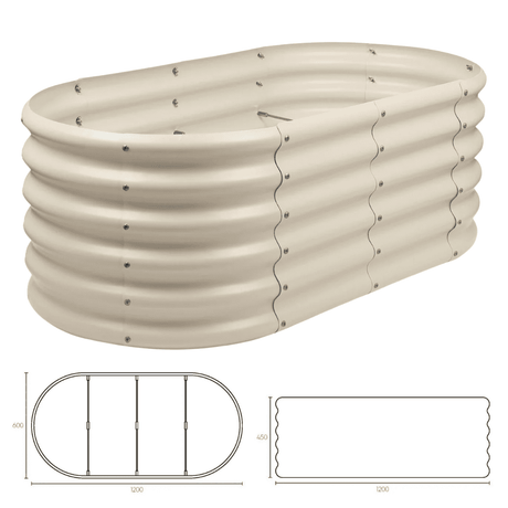 Rounded Galvanised Steel Raised Garden Bed - Dandys Landscape Supplies