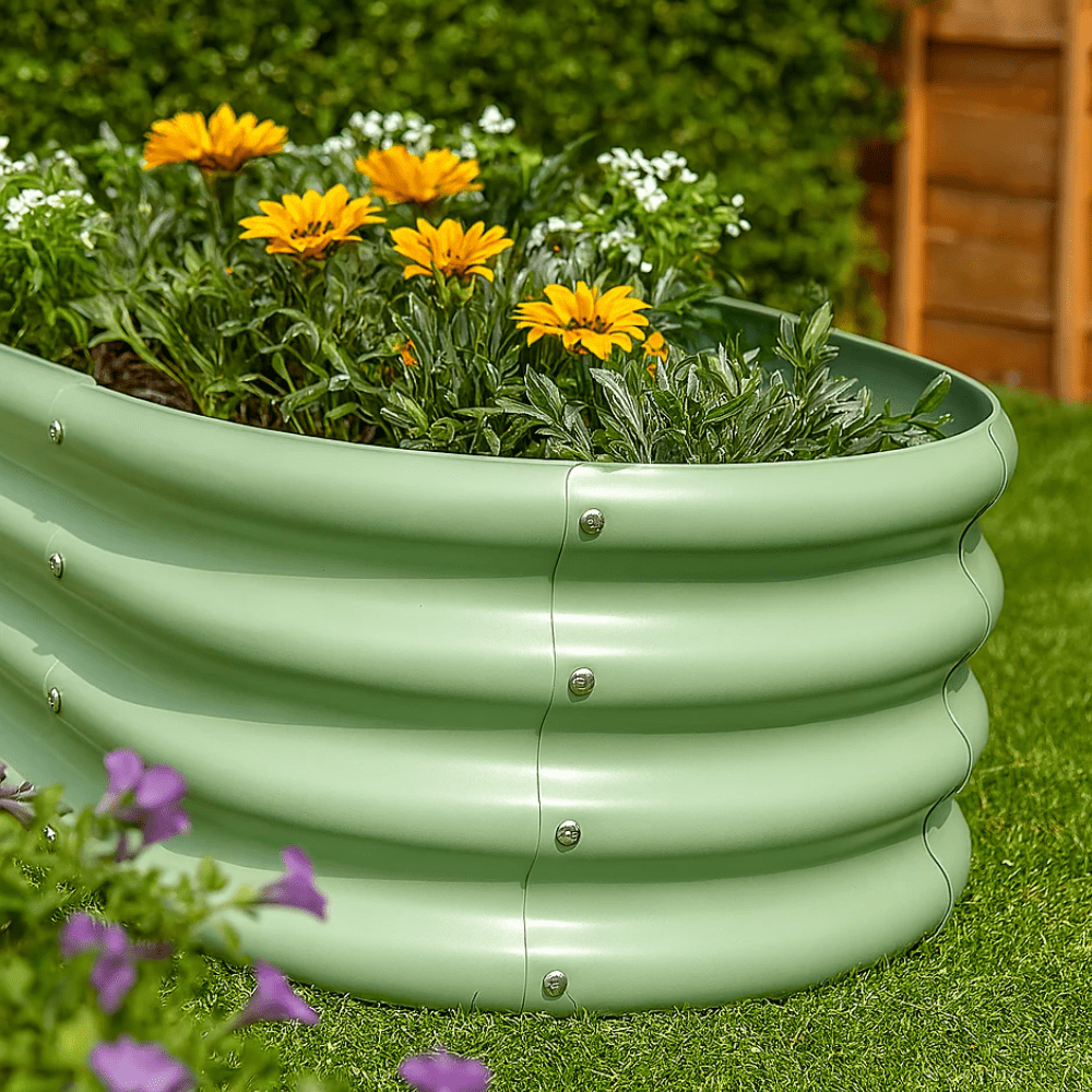 Rounded Galvanised Steel Raised Garden Bed - Dandys Landscape Supplies