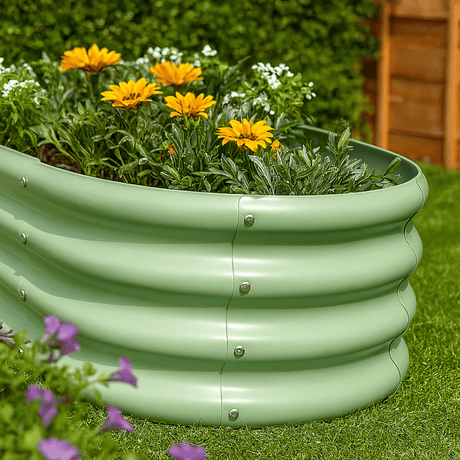 Rounded Galvanised Steel Raised Garden Bed - Dandys Landscape Supplies