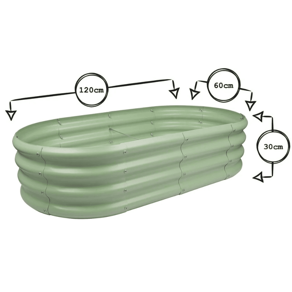 Rounded Galvanised Steel Raised Garden Bed - Dandys Landscape Supplies