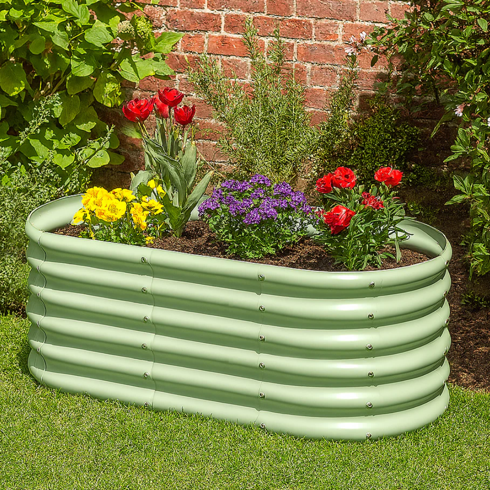 Rounded Galvanised Steel Raised Garden Bed - Dandys Landscape Supplies