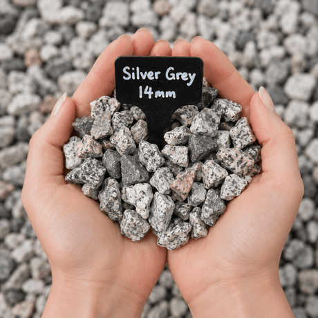 Silver Grey Granite Gravel Chippings - Dandys Landscape Supplies