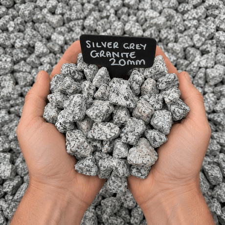 Silver Grey Granite Gravel Chippings - Dandys Landscape Supplies
