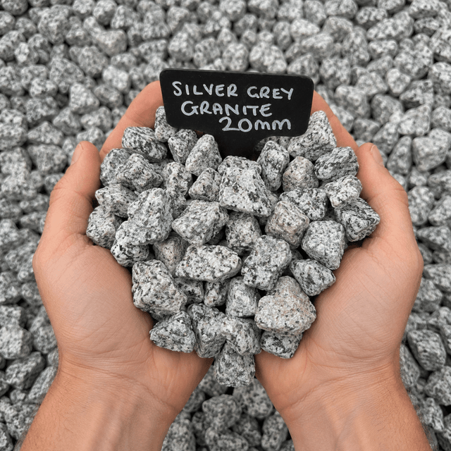 Silver Grey Granite Gravel Chippings - Dandys Landscape Supplies
