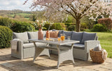 Stockholm 6 Seater Grey Rattan Corner Garden Dining and Lounge Set - Dandys Landscape Supplies