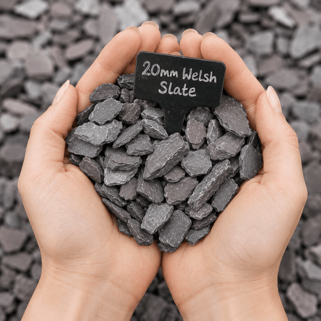 Welsh Green Crushed Slate Chippings 20mm Bulk Bag - Dandy's Topsoil & Landscape Supplies