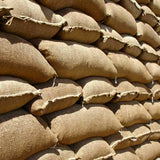 Filled Hessian Flood Defence Sandbags