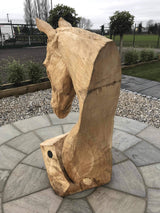 Horse Head Wood Carving Sculpture | Dandys 
