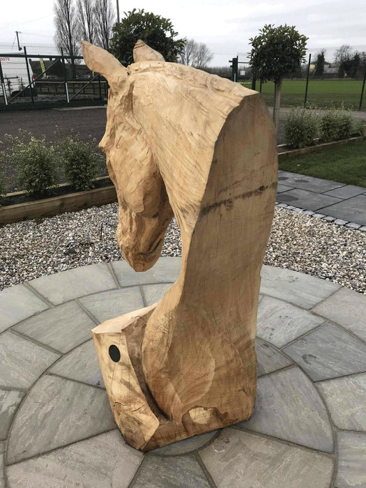 Horse Head Wood Carving Sculpture | Dandys 