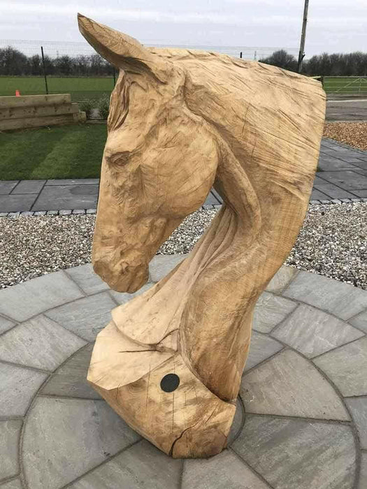 Horse Head Wood Carving Sculpture | Dandys 